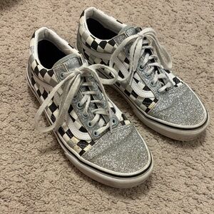 Chekered Sparkly Low top Vans